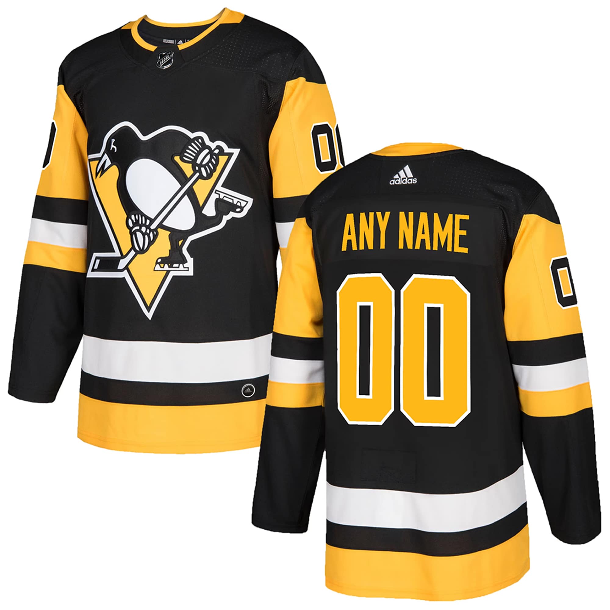 Pittsburgh Penguins adidas Authentic Custom Jersey – Black