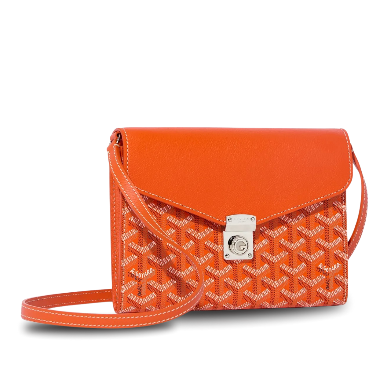 Goyard Chypre Wallet-Pouch 21 Cm Orange Goyardine Canvas And Calfskin