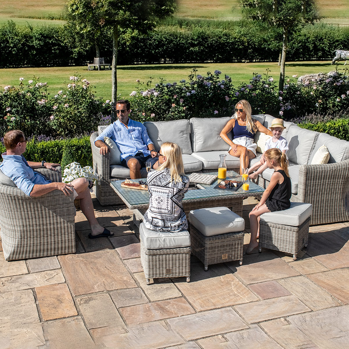 Oxford Deluxe Large Rattan Corner Dining Set