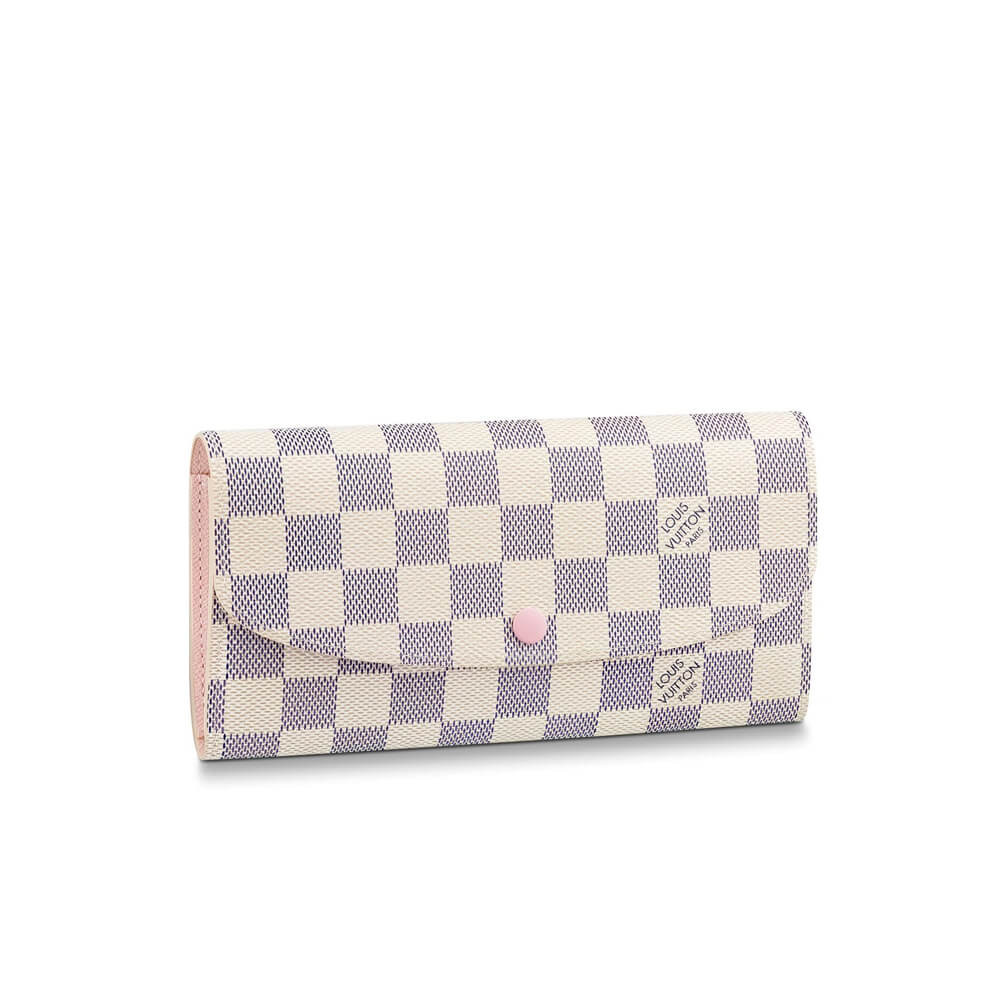 Louis Vuitton Damier Azur Emilie Wallet Pink