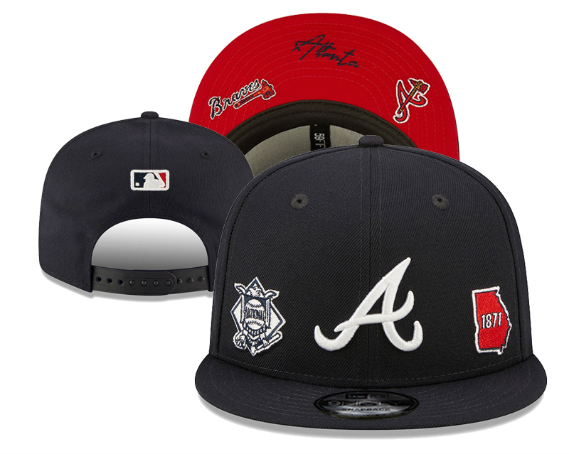 Atlanta Braves Adjustable Navy Snapback Cap-1871