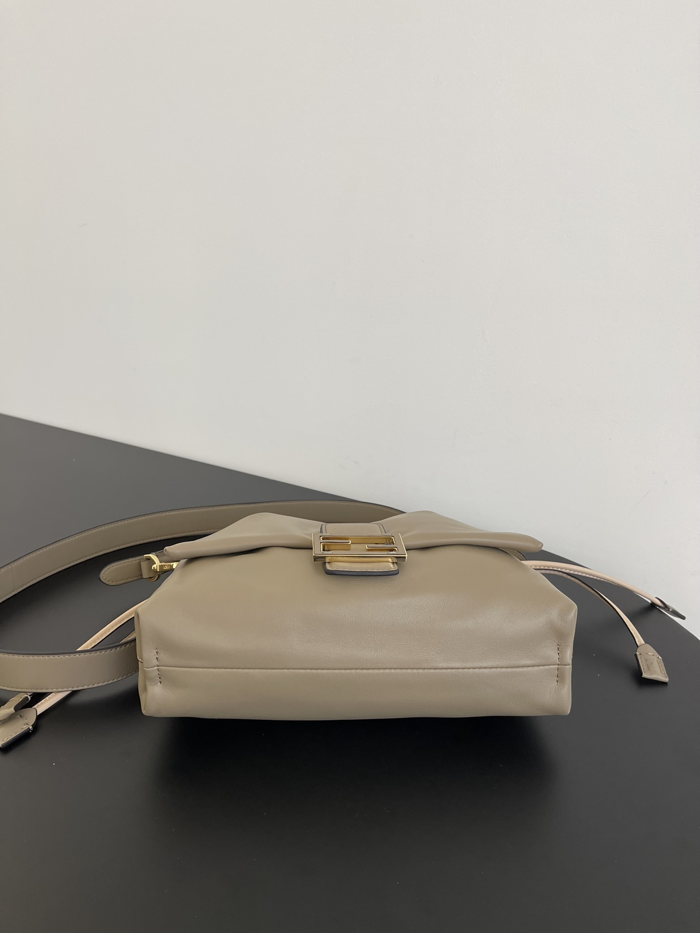 Fendi Mamma Baguette Medium Dove Grey Nappa Leather Bag 26.5cm