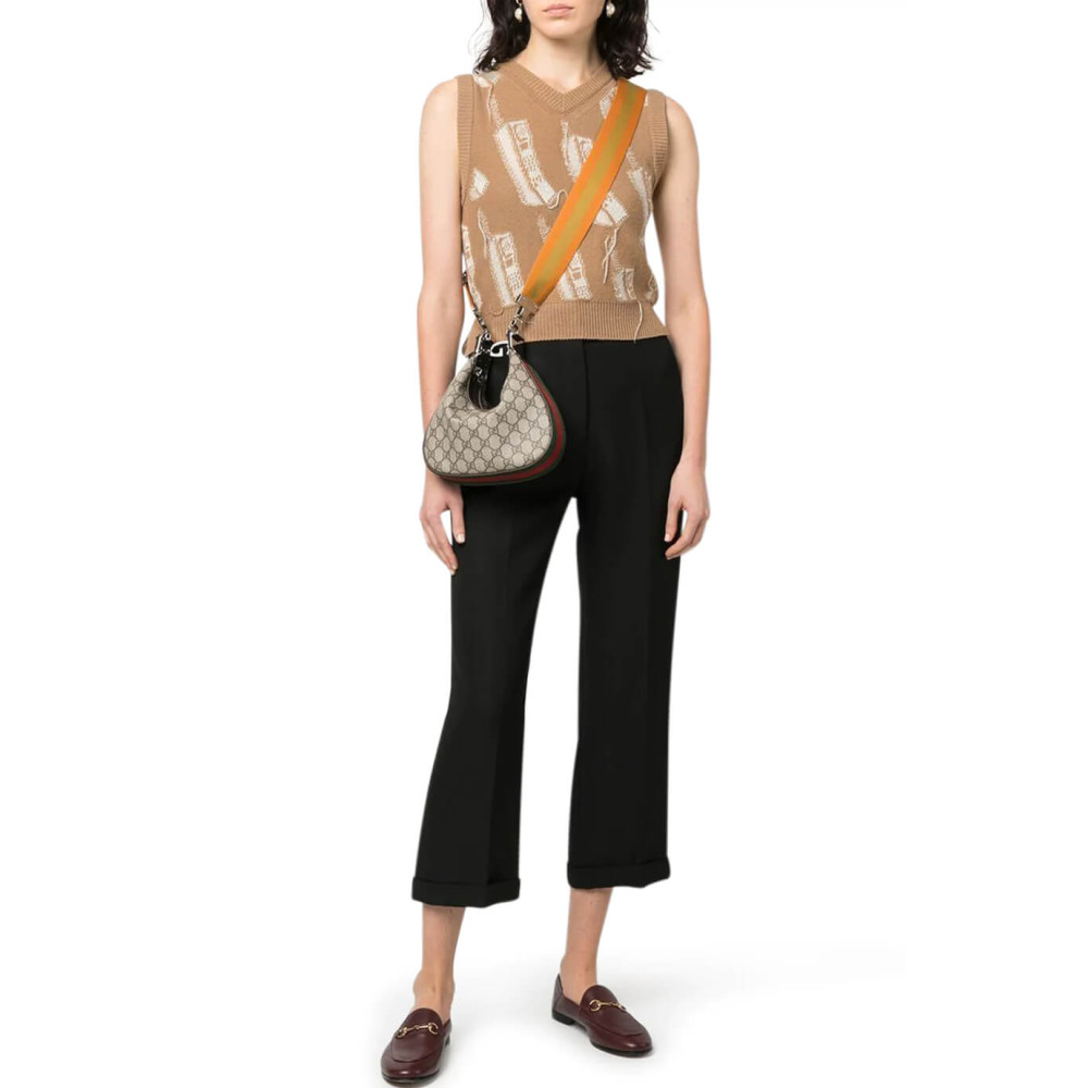 Gucci GG Supreme Attache Small Shoulder Bag Coffee