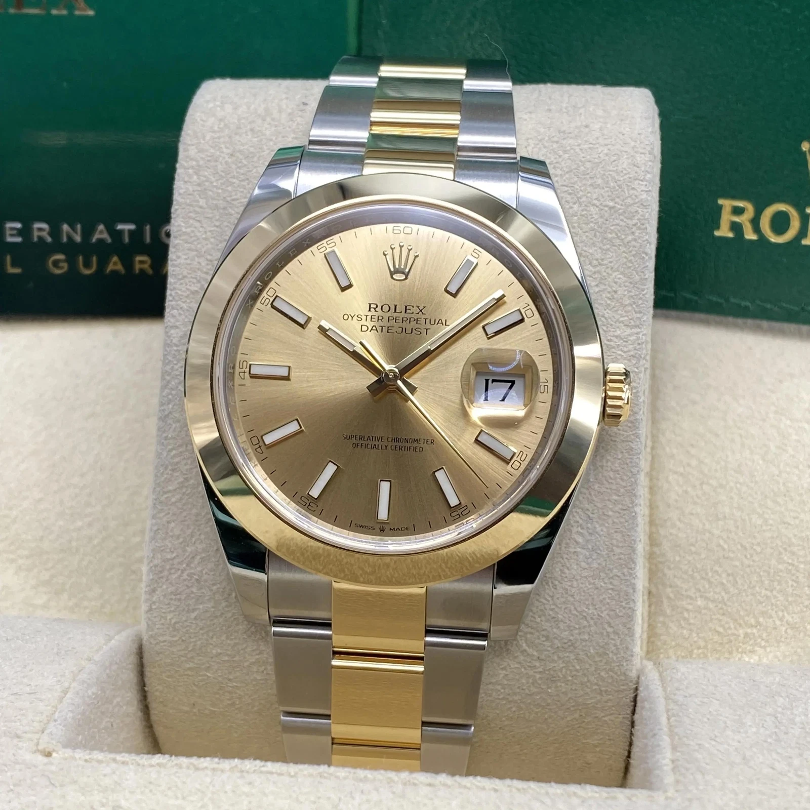 【Super Clone】RLX Datejust 41mm 126303 Champagne Index Oyster Steel and Yellow Gold Mens Watch