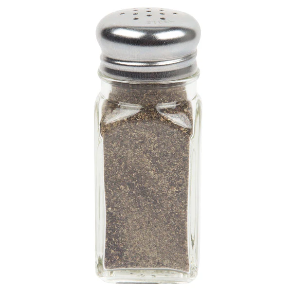 Commercial 2 oz Glass Square Salt Pepper Shaker Stainless Steel Cap