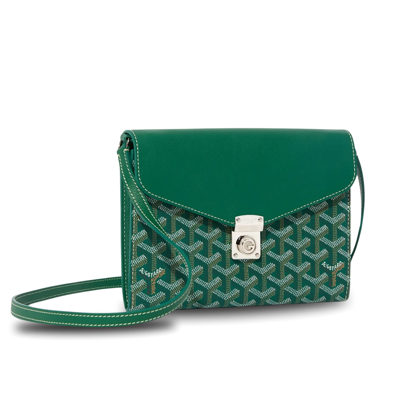 Goyard Chypre Wallet-Pouch 21 Cm Green Goyardine Canvas And Calfskin