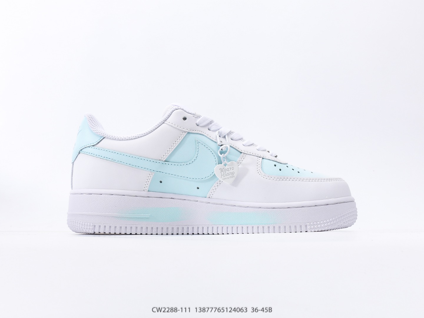 Nike Air Force 1 Low Light Blue Heart Custom