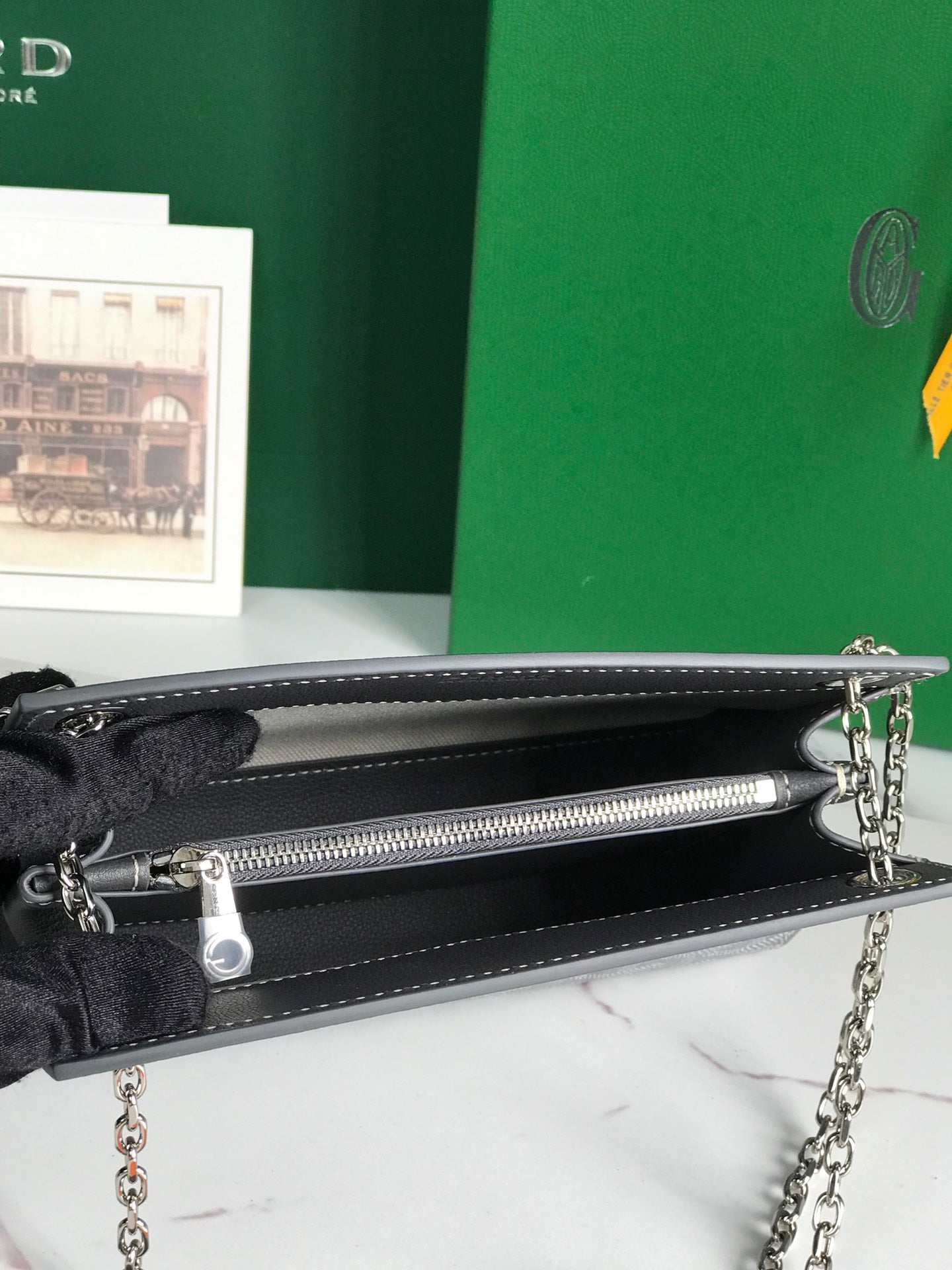Goyard Rouette Structuré Mini Bag 21cm Grey Black Goyardine Canvas And Calfskin