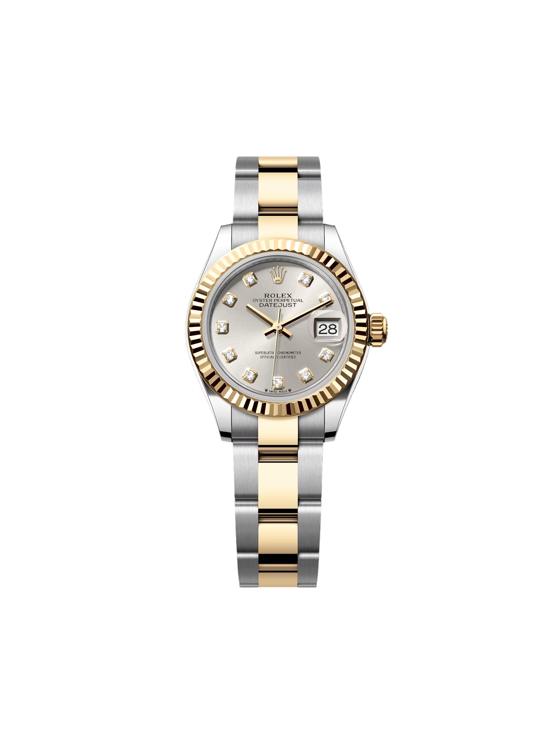 Rolex Lady-Datejust 28mm 279173 Silver Diamond Dial Oyster Bracelet