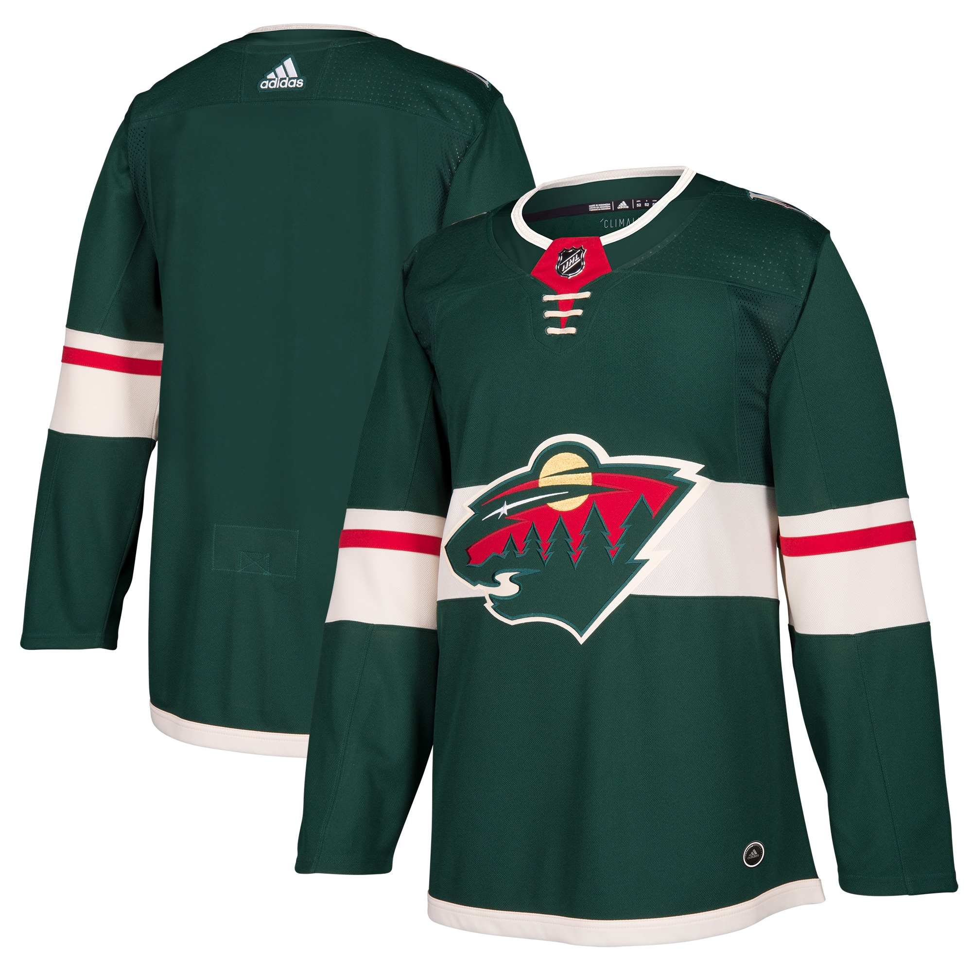 Minnesota Wild adidas Home Authentic Blank Jersey – Green