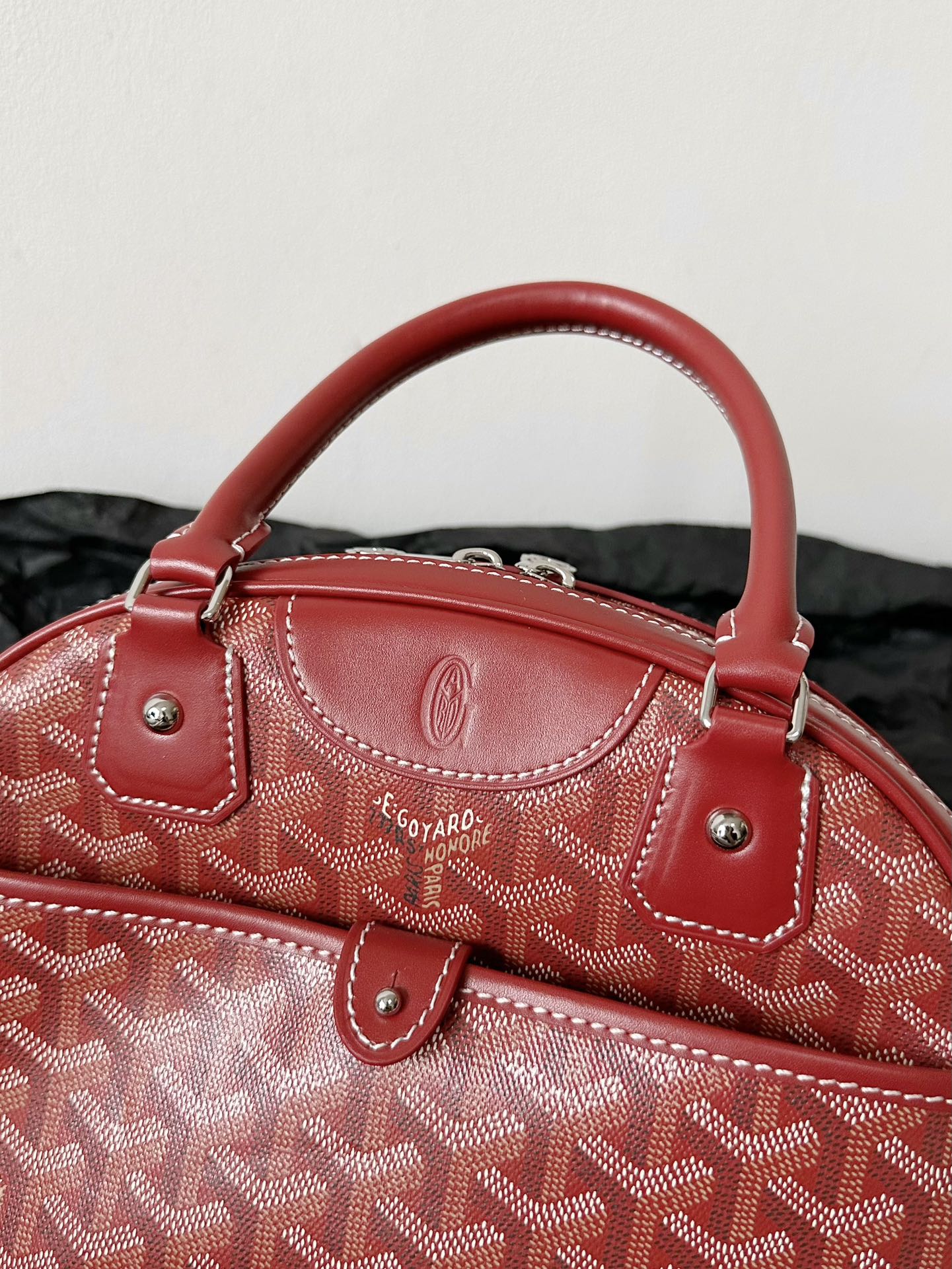 Goyard Goya Bowling Ball Small Red Canvas 27cm