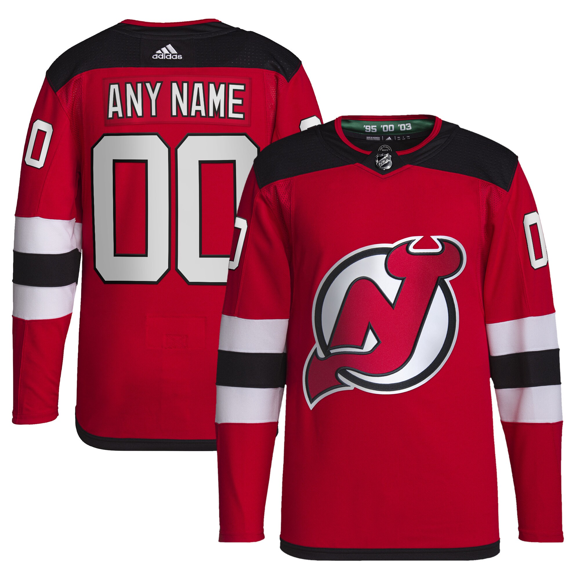 New Jersey Devils adidas  Home  Primegreen Authentic Custom Jersey – Red