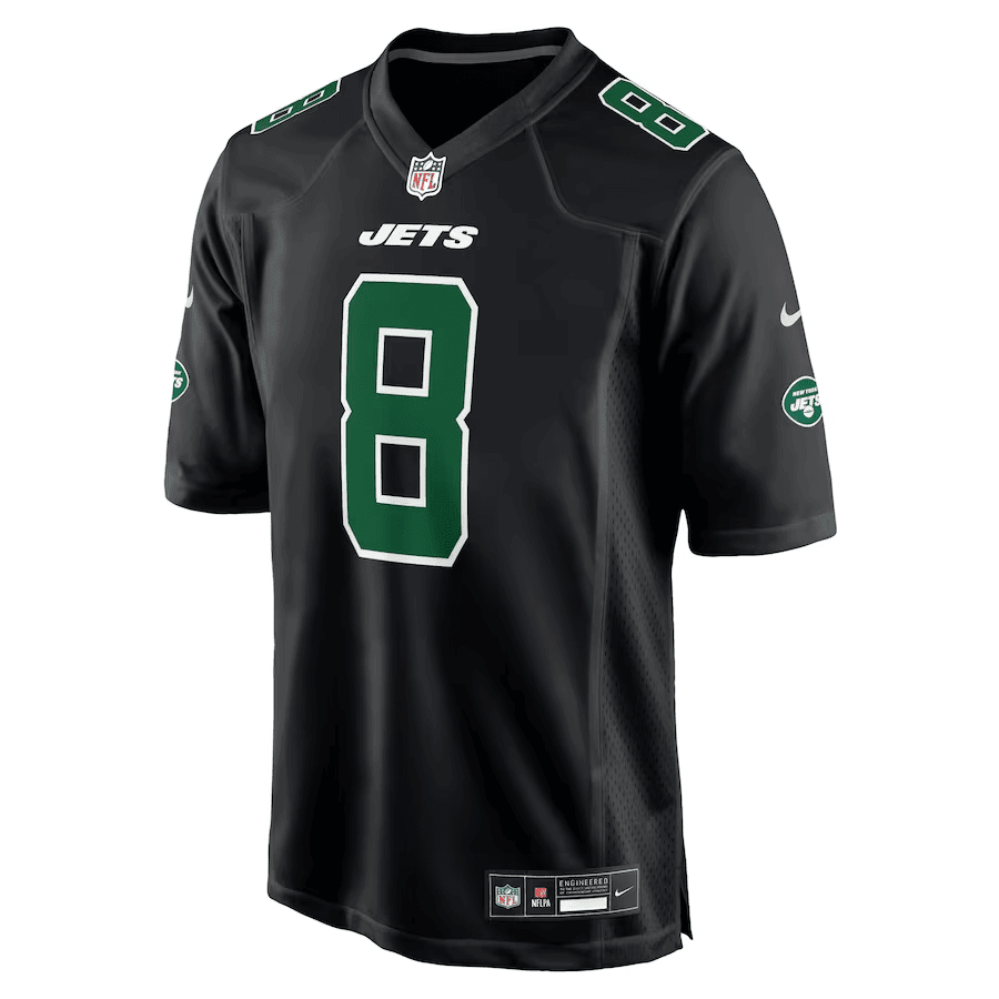 Aaron Rodgers 8 New York Jets Fashion Game Jersey - Men Black