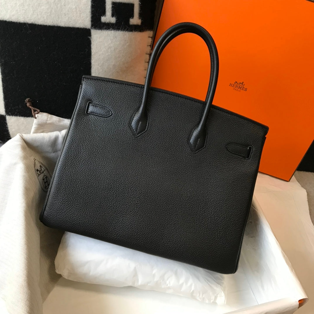 Hermes Birkin 35Cm Black Togo Leather Silver Hardware