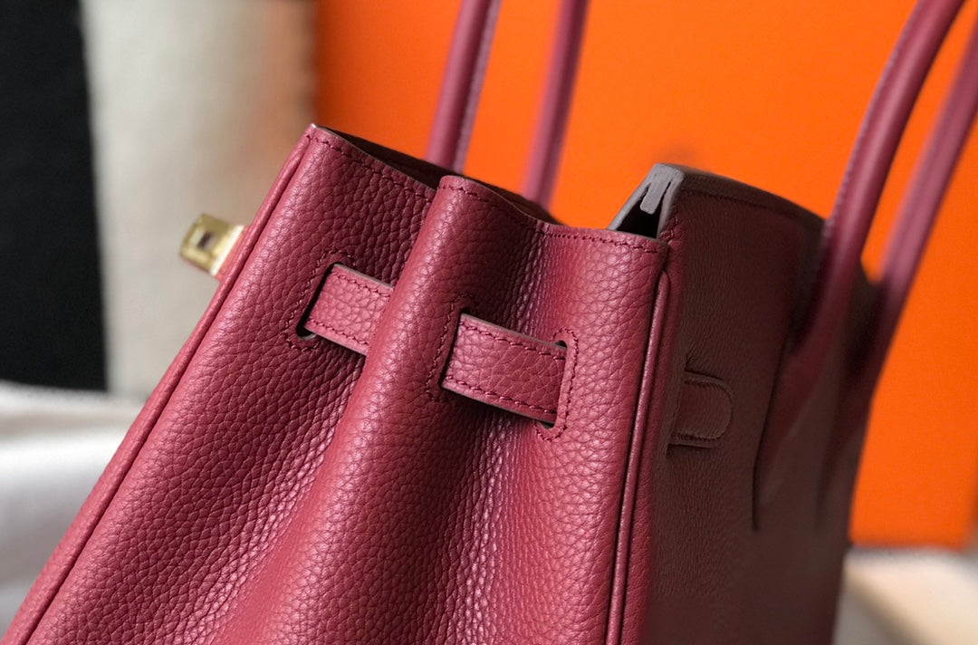 Hermes Birkin 35Cm Burgundy Togo Leather Gold Hardware