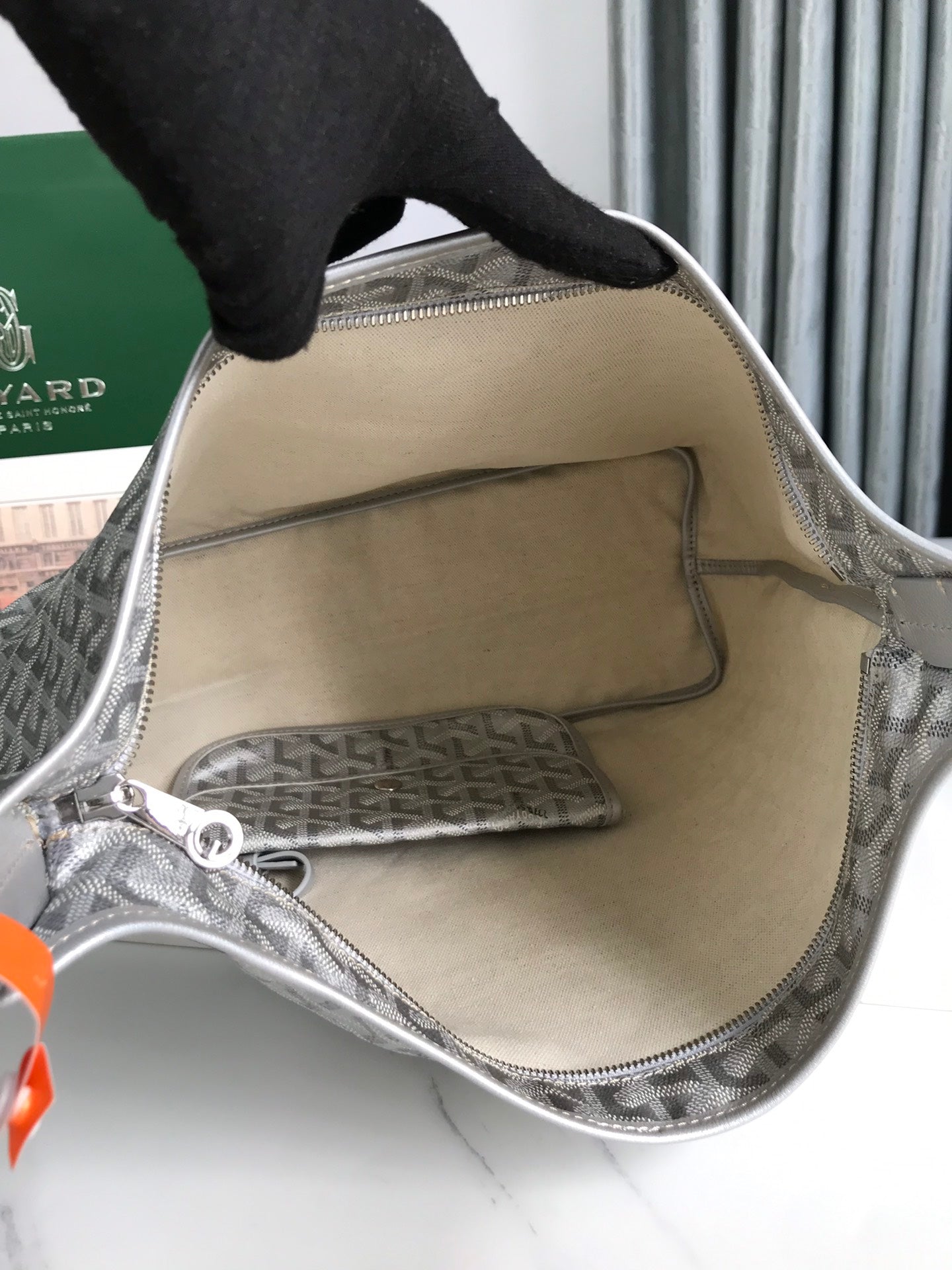 Goyard Hobo Boheme 42Cm Light Grey Canvas