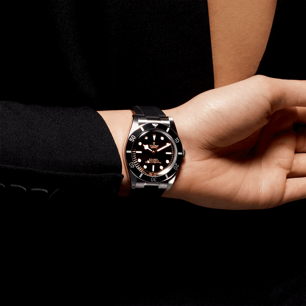 TUDOR Black Bay 54 37mm Black Dial & Bezel Automatic Rubber Strap Watch M79000N-0002