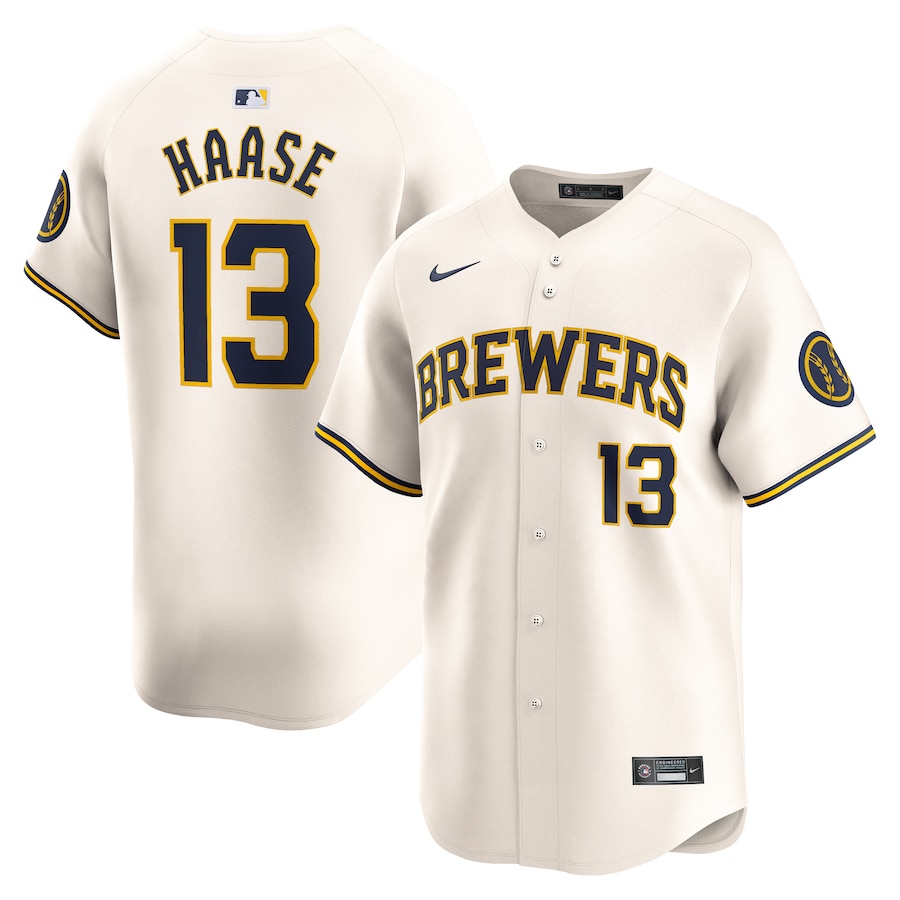 Eric Haase Milwaukee Brewers Home Limited Player Jersey Cream