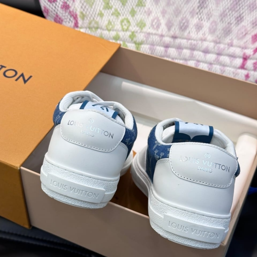 Louis Vuitton Charlie Trainers Monogram Denim White Blue 1AAW2G