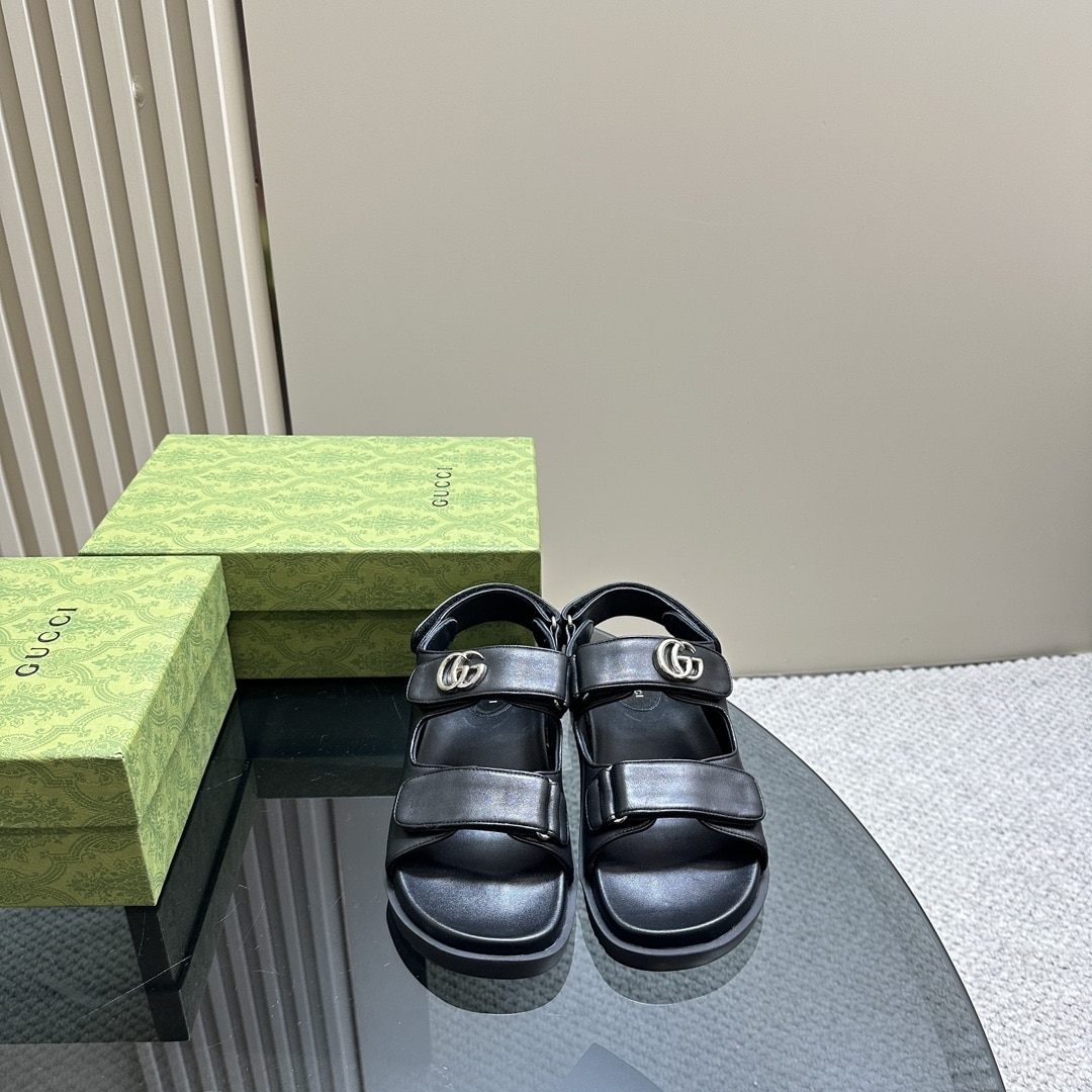 Gucci Double G Sandal Black 771578 Bko00 1000