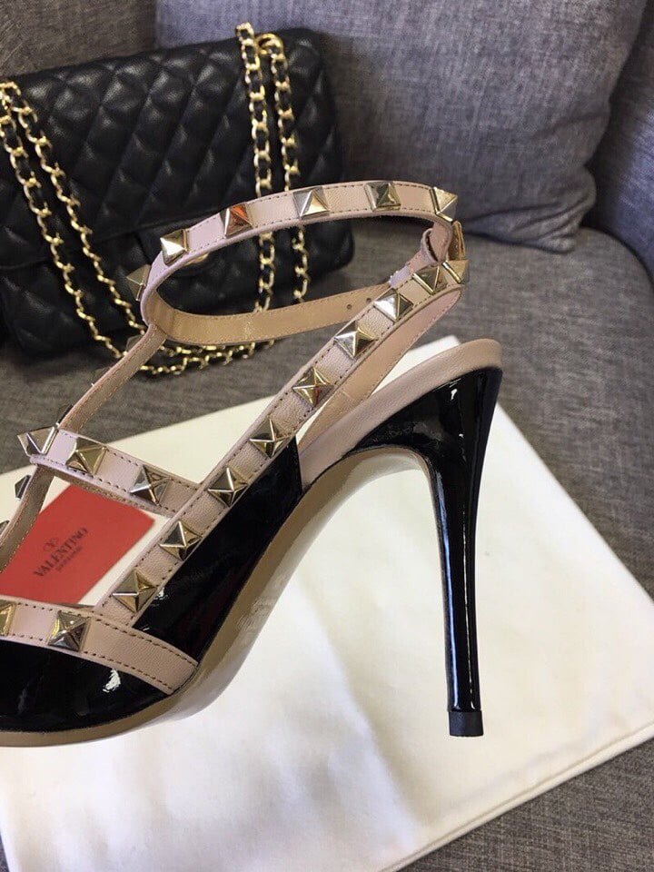 Valentino Patent Rockstud Caged Pump 100Mm Black Zw2S0393Vnwn91