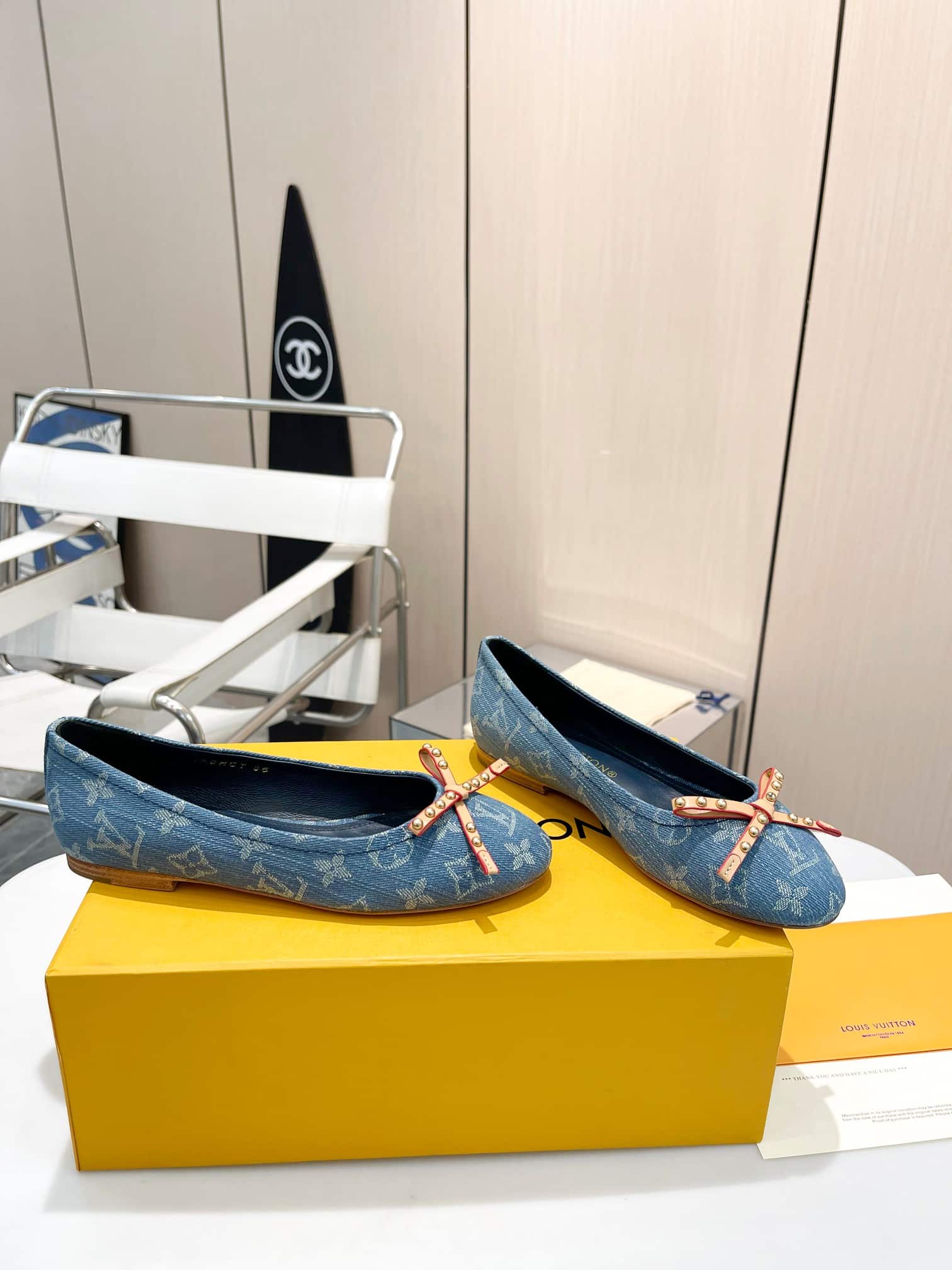 Louis Vuitton Nina Doll Shoes Denim Blue 1Ack91