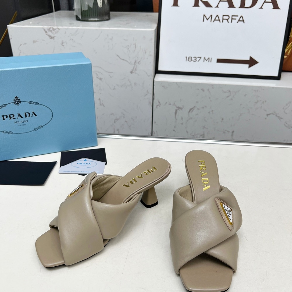 Prada Padded Nappa Sandals Beige 1Xx754 2Dl8 F0036 F 065