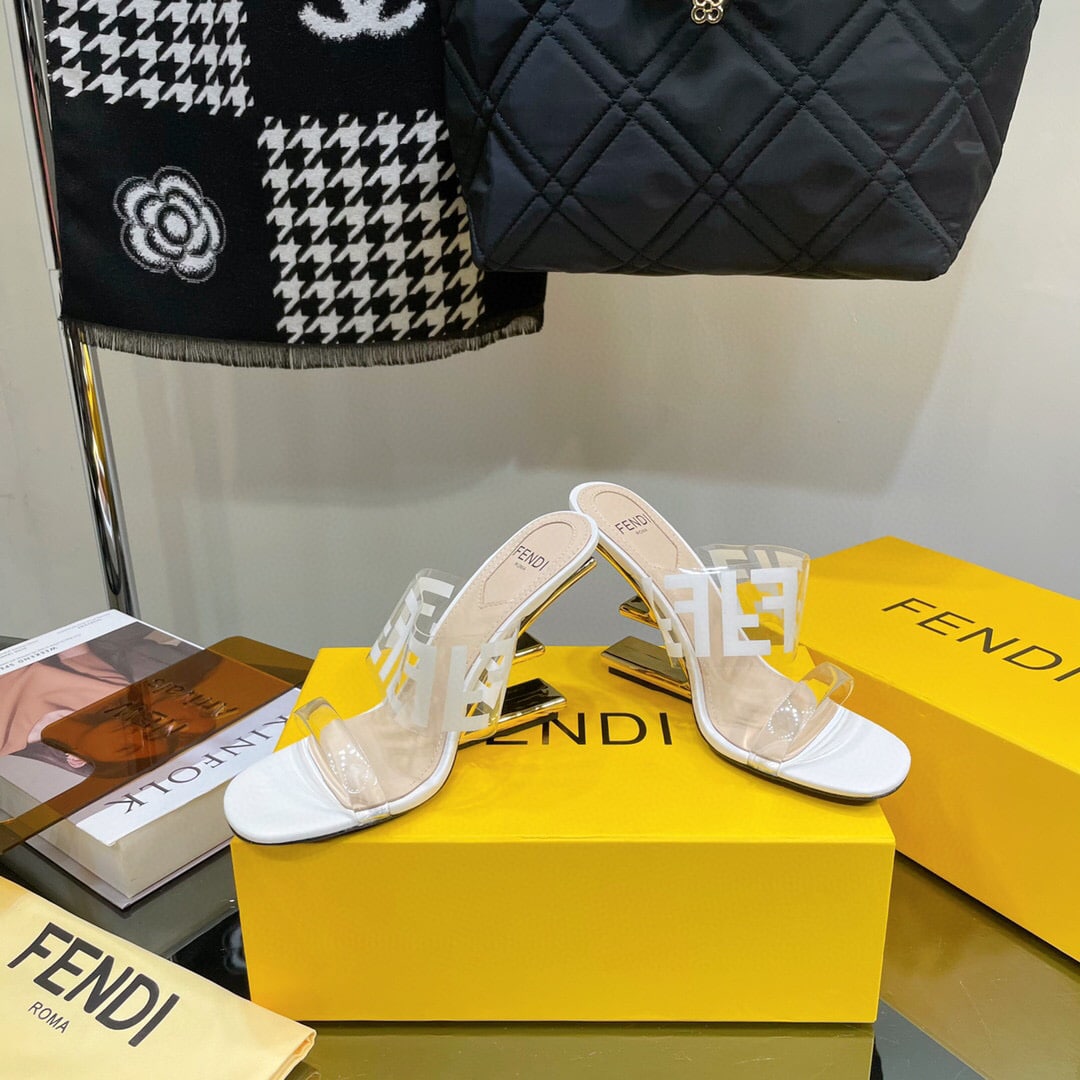 Fendi First Ff Transparent Plastic Handle White