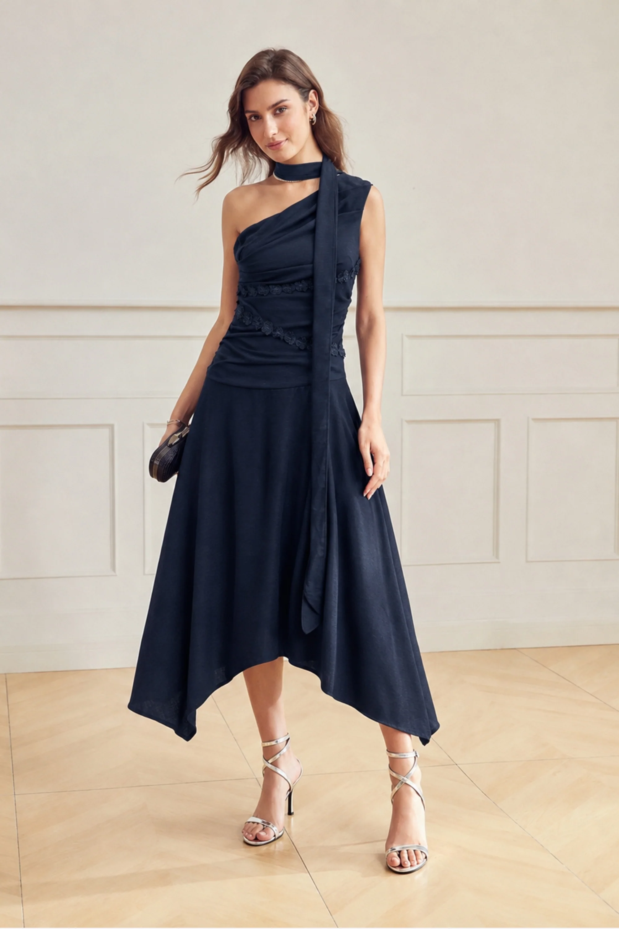 Twilight One-Shoulder Drape Dress