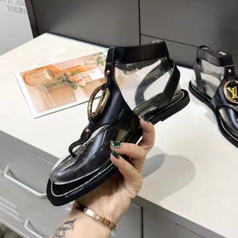 Louis Vuitton Leather Sandals Black