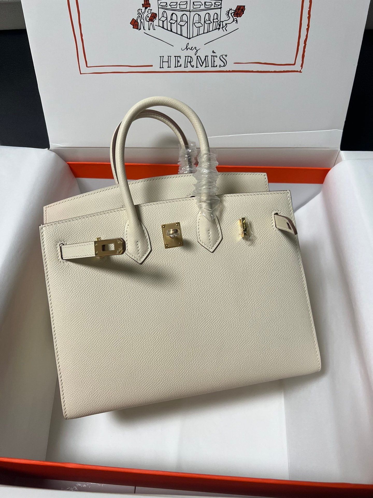 Hermes Birkin Sellier Cream Epsom Leather Gold Hardware
