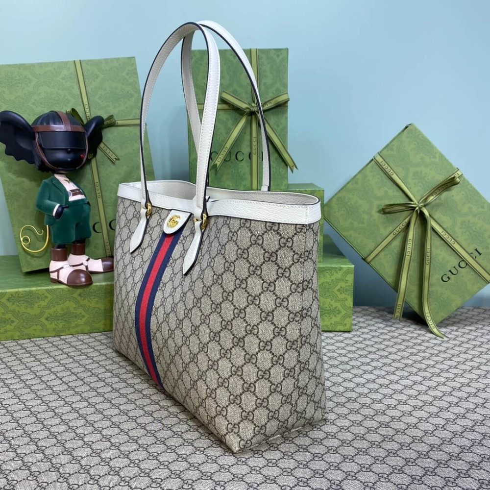 Gucci Ophidia GG Medium Tote White
