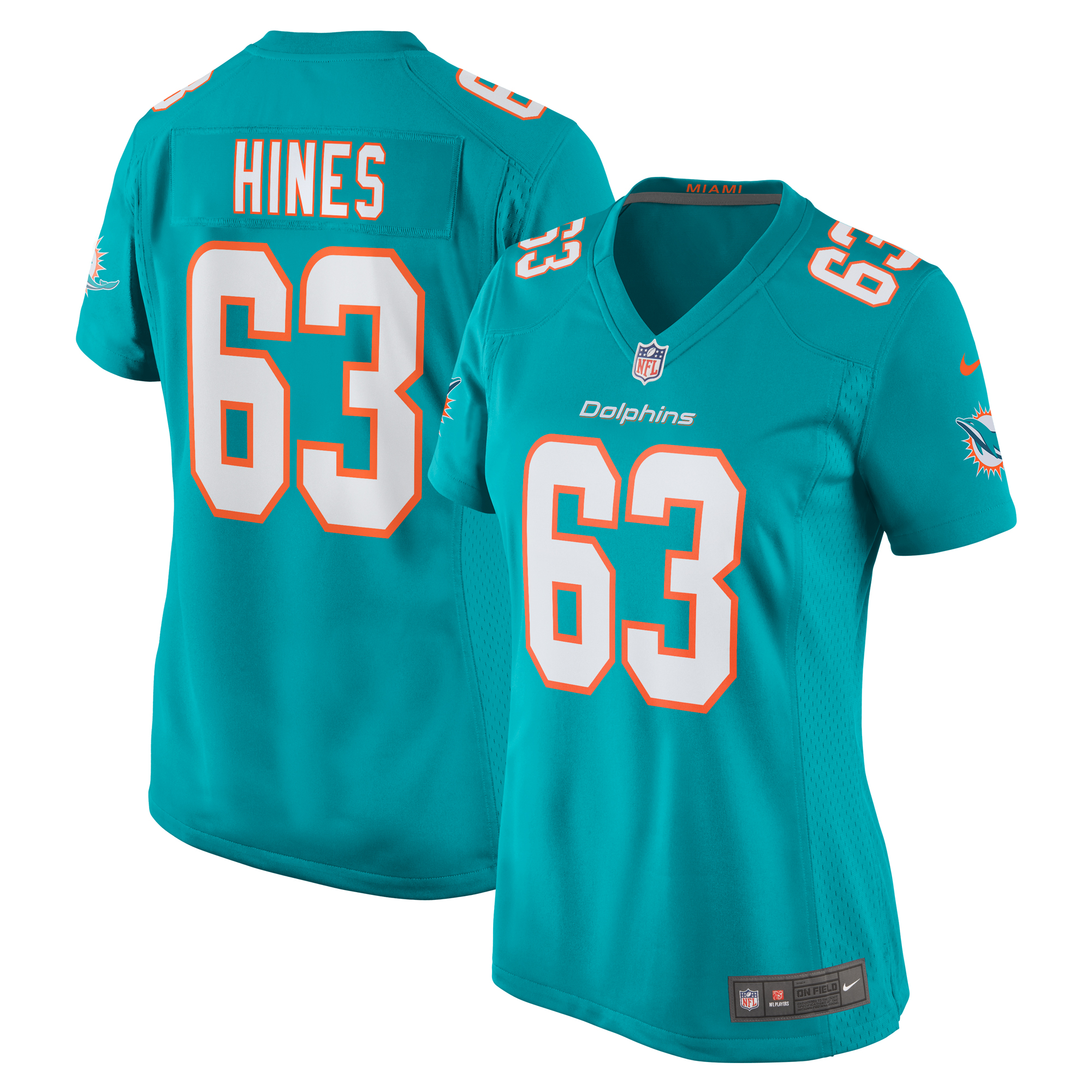Chasen Hines Miami Dolphins Nike Women's Team Game Jersey -  Aqua