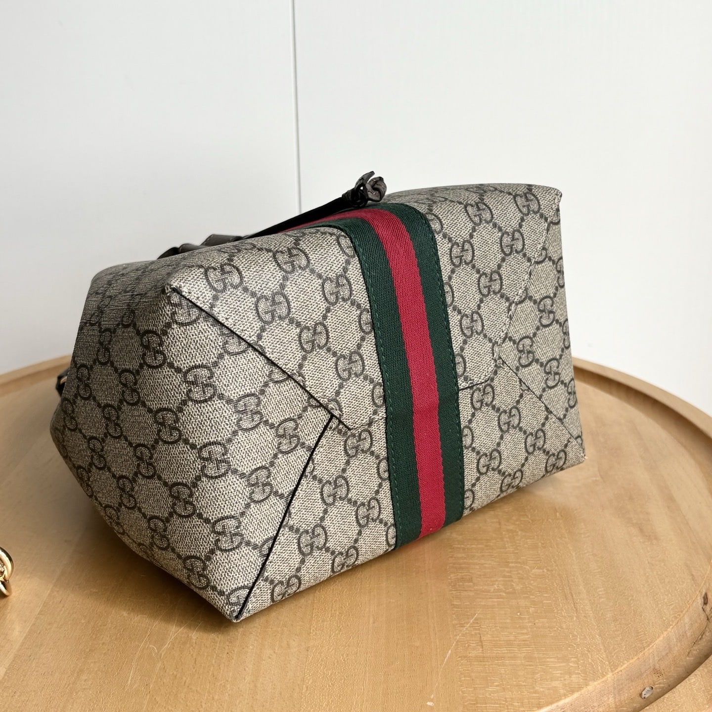 Gucci Ophidia Small Bucket Bag Beige And Dark Brown 22Cm 841313 Fae0K 9853