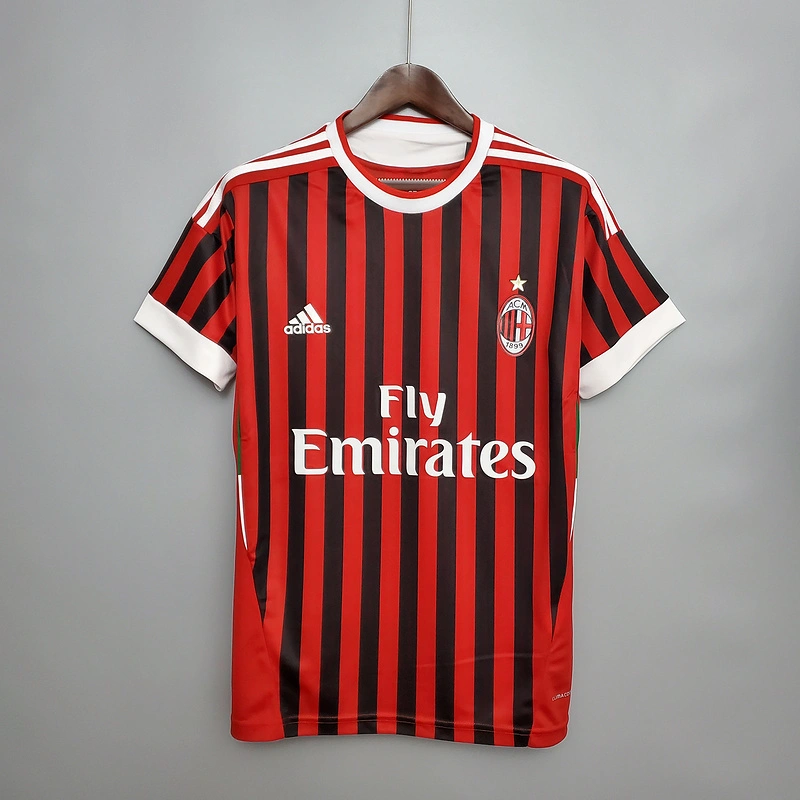 Retro 2011-12 AC Milan home IBRAHIMOVIC ZAMBROTTA KAKA MALDINI RONALDINHO BECKHAM PIRLO  Football jersey retro