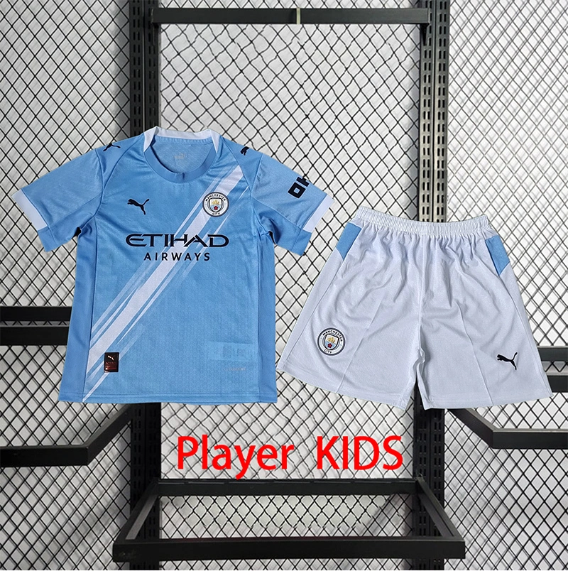 Player 2025-26 Manchester City Home Kids football jersey Player KIDS