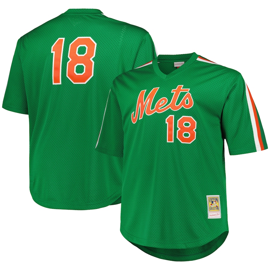 Darryl Strawberry New York Mets Mitchell&Ness 1988 Cooperstown Collection Mesh Pullover Jersey Green