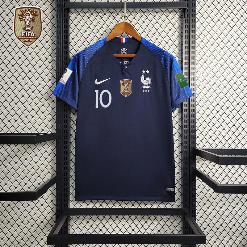 Retro version 2018 World Cup France home Mbappe #10 Griezmann Coman Kante Pogba Soccer Football jersey