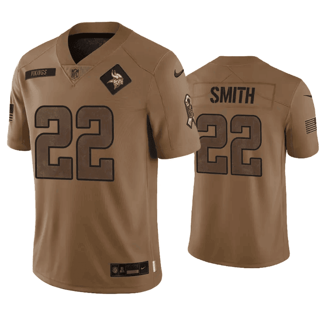 Harrison Smith 22 Minnesota Vikings 2023 Salute To Service Jersey - Brown