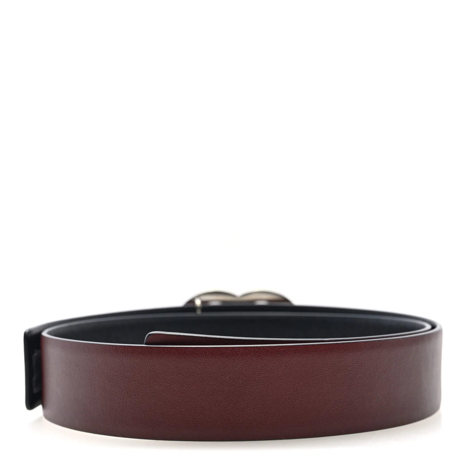 Calfskin CC Reversible Belt 70 Black Burgundy