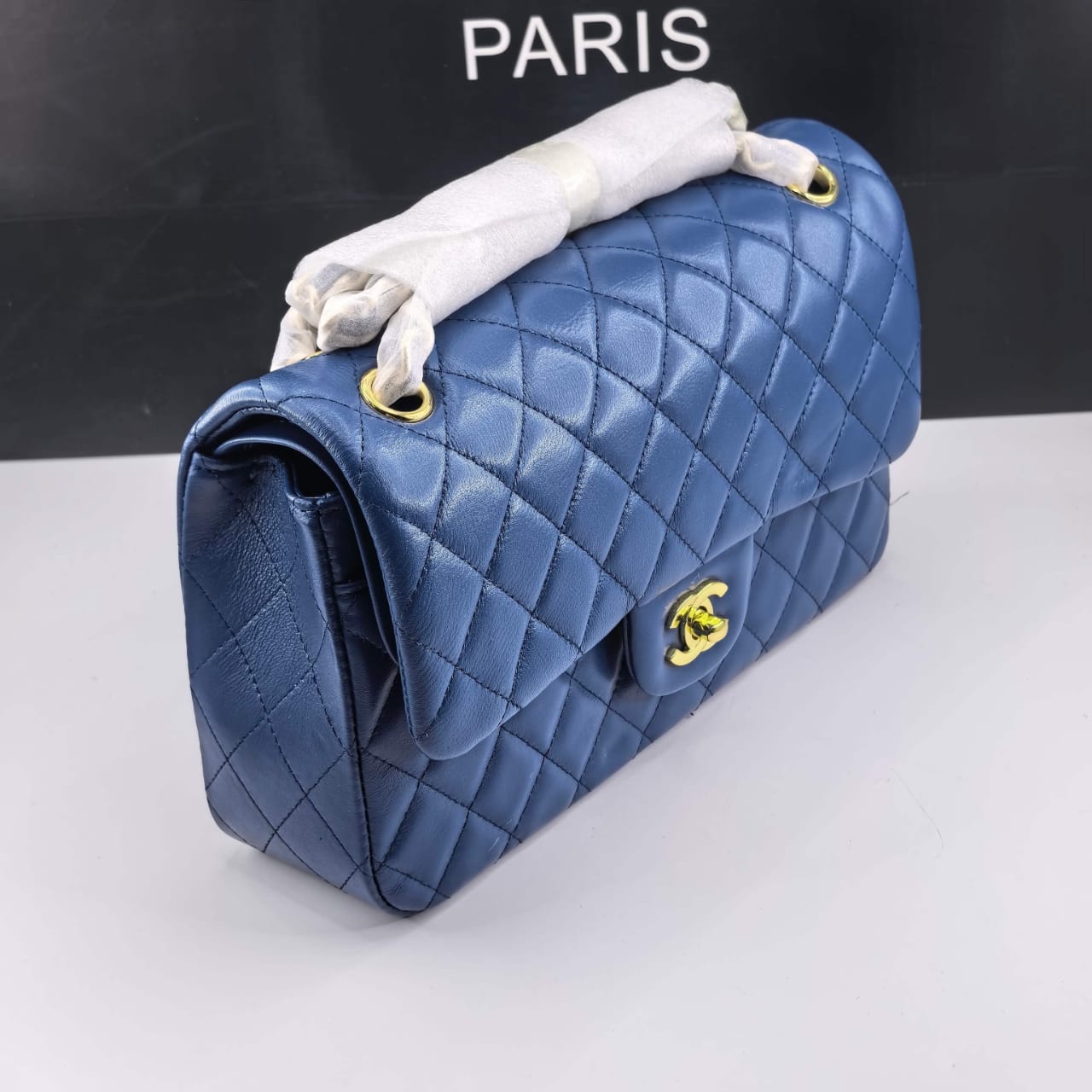 Chanel Classic Medium Flap Navy Blue 25cm