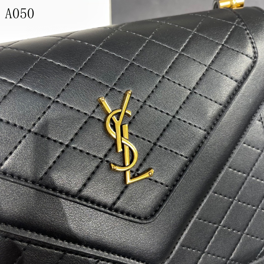 Saint Laurent Gaby Satchel In Quilted Black Gold 26Cm