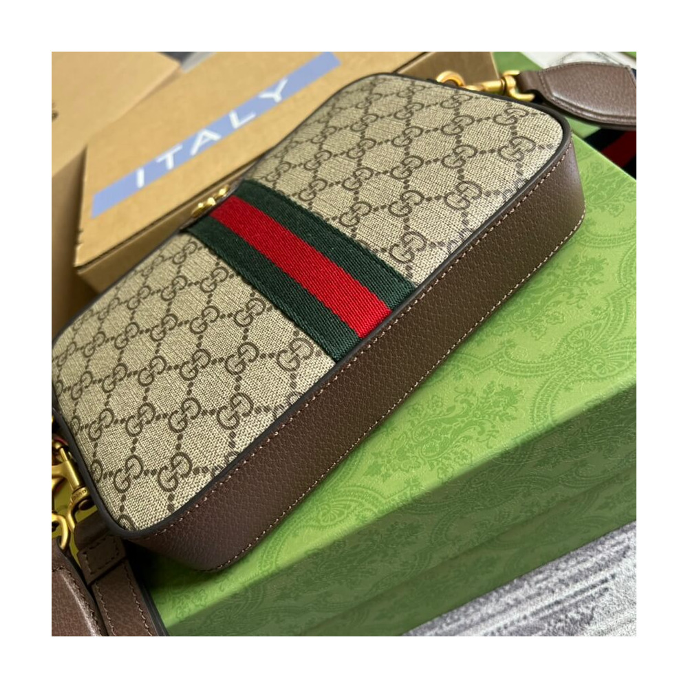 Gucci Ophidia GG Supreme Shoulder Bag Beige/Ebony 24cm/9.4in