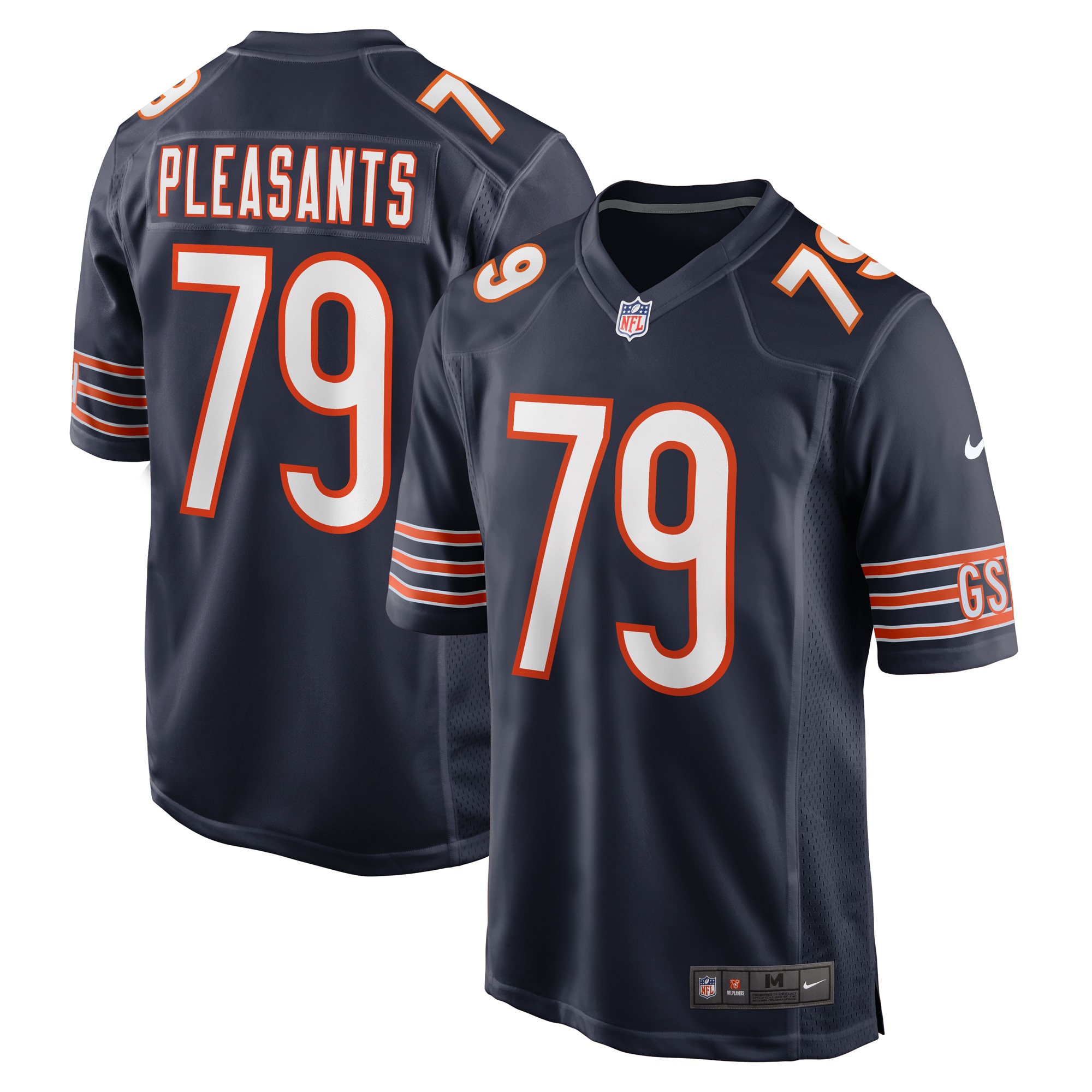 Austen Pleasants Chicago Bears Nike  Game Jersey -  Navy