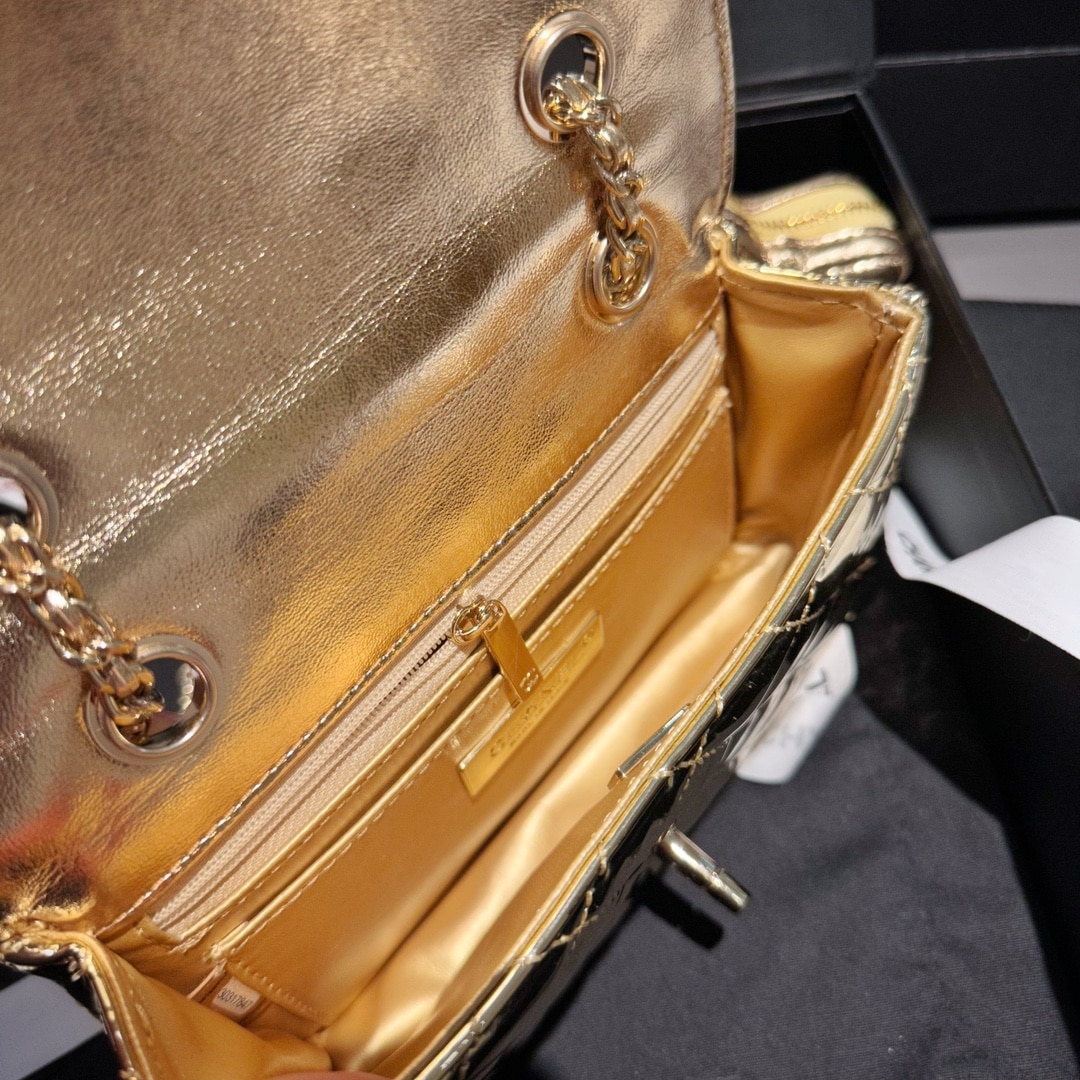 Chanel Mini Flap Bag Star Coin Purse Yellow Gold 20Cm As4646 B14873 Nt671