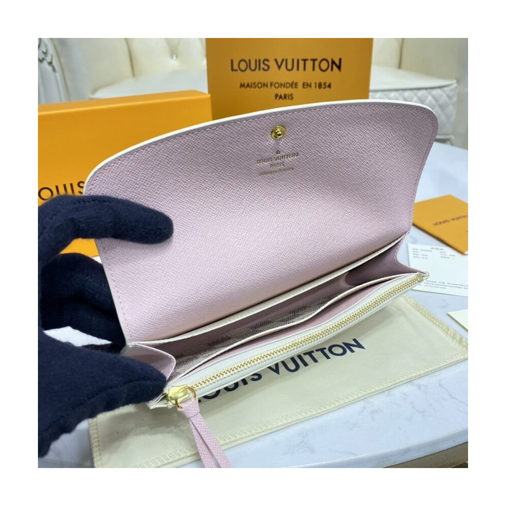 Louis Vuitton Damier Azur Emilie Wallet Pink