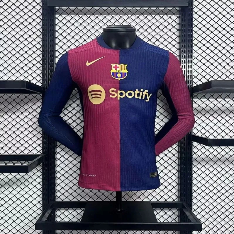2024-25 Player Barcelona home long sleeve Football jersey