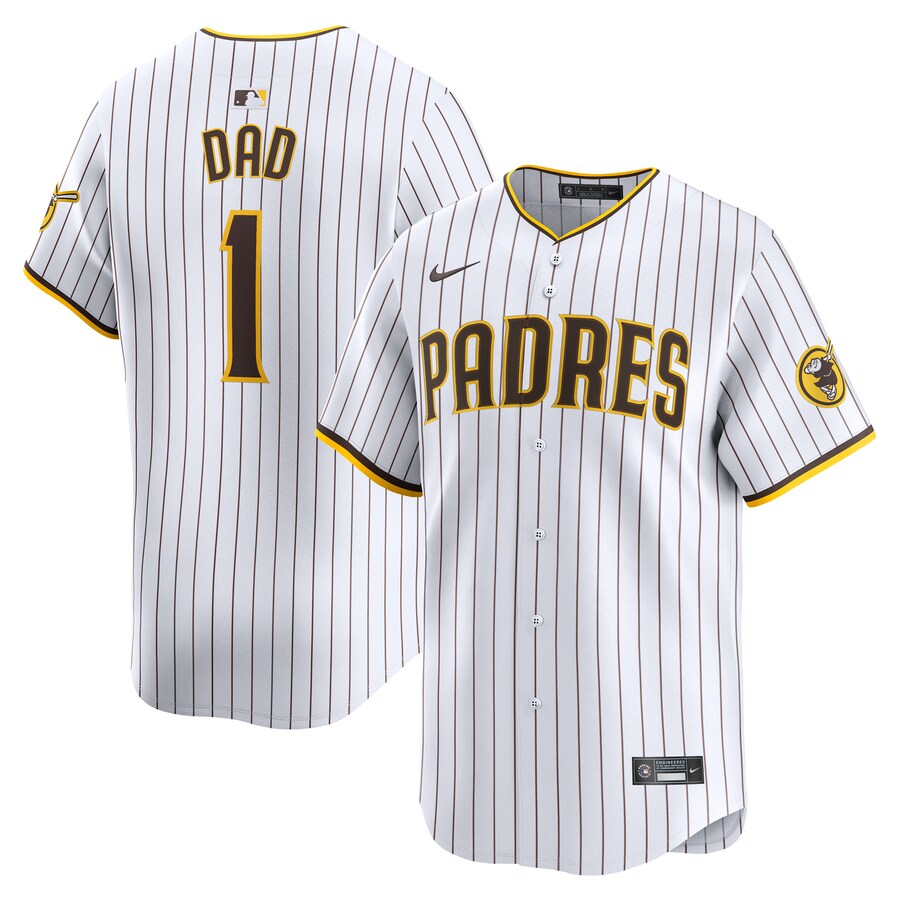 San Diego Padres #1 Dad Home Limited Jersey White