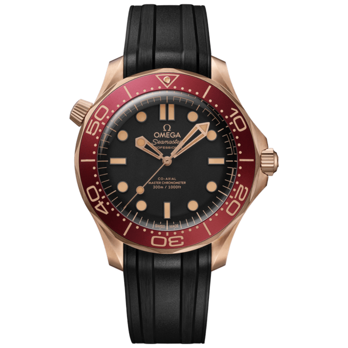 Omega Seamaster 300M Diver's Watch, 42mm, Bronze Gold Case with Rubber Strap