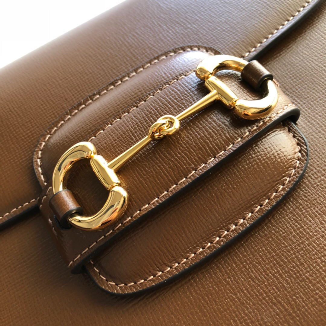 Gucci Horsebit 1955 Medium Shoulder Bag Brown Leather 25Cm 602204 1DB0G 2361